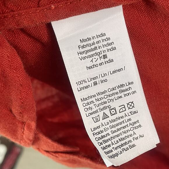 VTG J.Crew 100% Linen Shirt Dress Cottagecore Prairie Boho Old Money In India - Picture 3 of 6